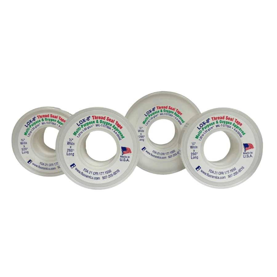 LOX 8 Tape FDA Approved White Composite .5 x 1296 - Fluoramics