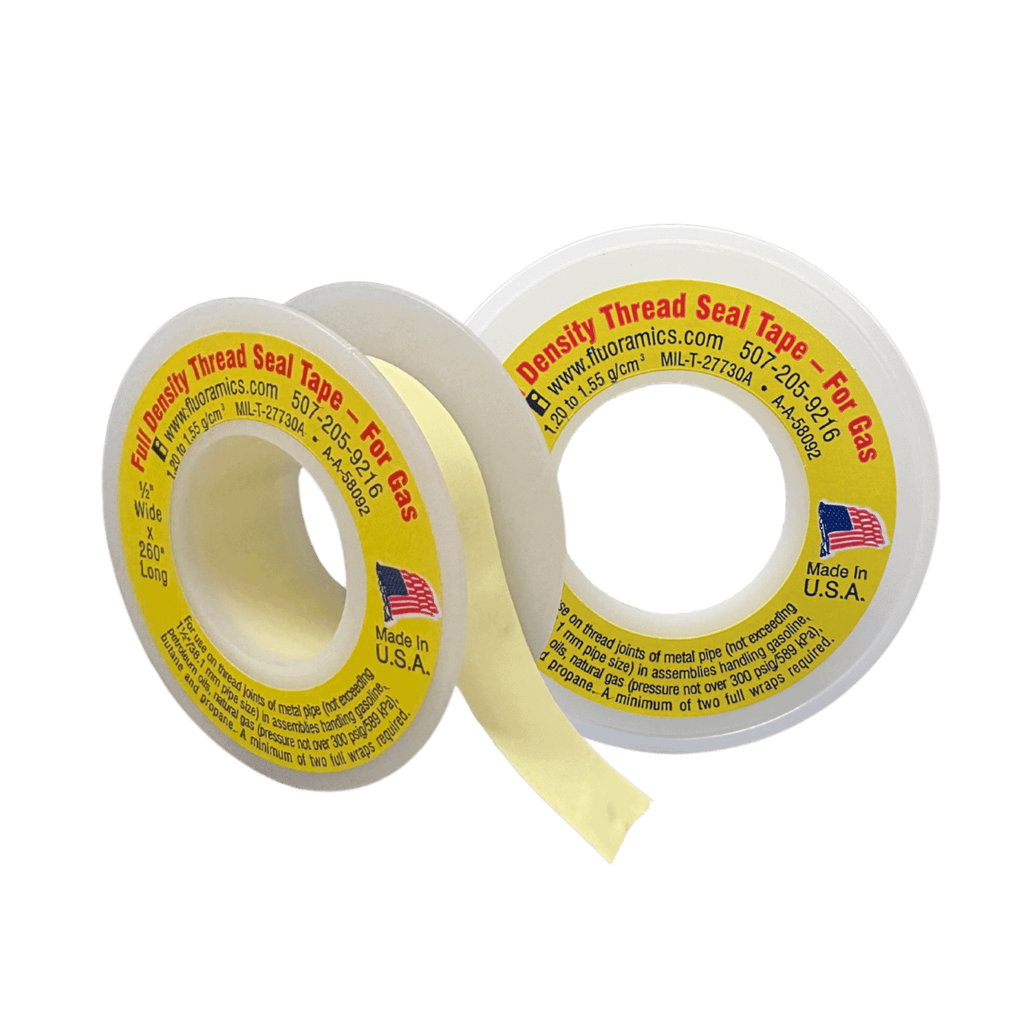 Yellow Thread Seal Tape for Gas